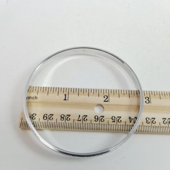 Vintage Crown Trifair Silver Tone Bangle Bracelet, Skinny Stacking, Retro Estate - Picture 6 of 8